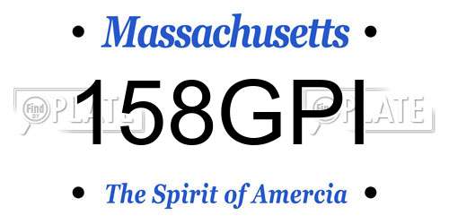 158GPI Massachusetts License Plate