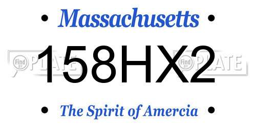 158HX2 Massachusetts License Plate