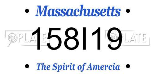 158I19 Massachusetts License Plate