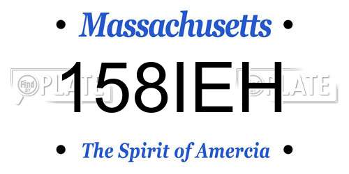 158IEH Massachusetts License Plate