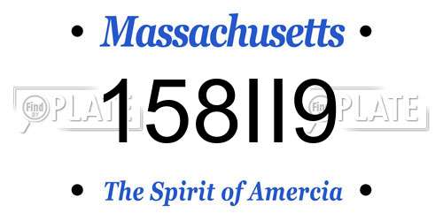 158II9 Massachusetts License Plate