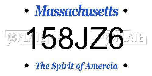 158JZ6 Massachusetts License Plate