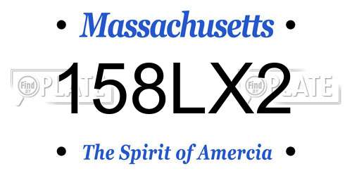 158LX2 Massachusetts License Plate