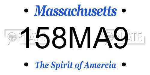 158MA9 Massachusetts License Plate