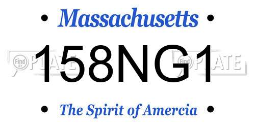 158NG1 Massachusetts License Plate