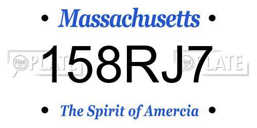 158RJ7 Massachusetts License Plate