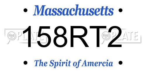 158RT2 Massachusetts License Plate