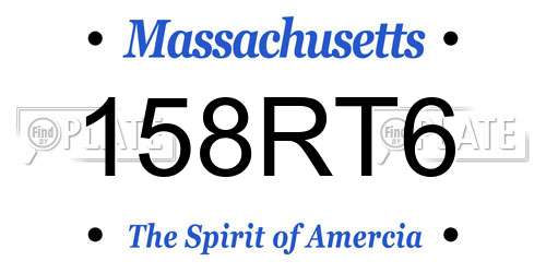 158RT6 Massachusetts License Plate