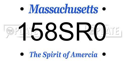 158SR0 Massachusetts License Plate