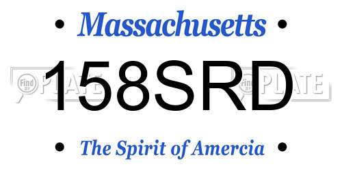158SRD Massachusetts License Plate