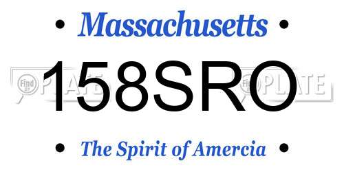158SRO Massachusetts License Plate