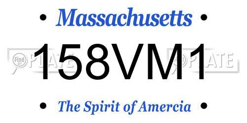 158VM1 Massachusetts License Plate