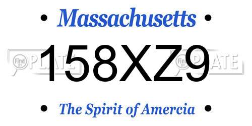 158XZ9 Massachusetts License Plate