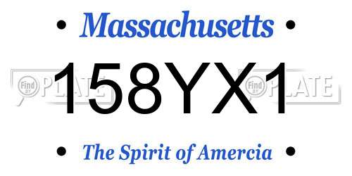 158YX1 Massachusetts License Plate
