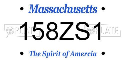 158ZS1 Massachusetts License Plate
