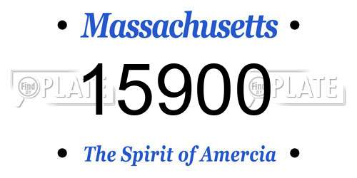 15900 Massachusetts License Plate