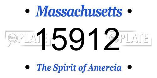 15912 Massachusetts License Plate