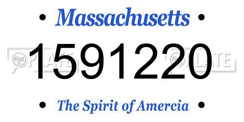 1591220 Massachusetts License Plate