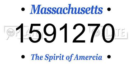 1591270 Massachusetts License Plate