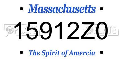 15912Z0 Massachusetts License Plate