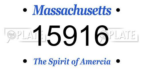 15916 Massachusetts License Plate