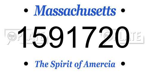 1591720 Massachusetts License Plate