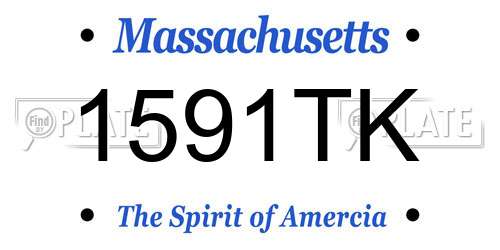 1591TK Massachusetts License Plate