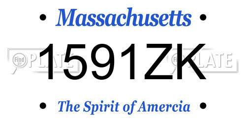 1591ZK Massachusetts License Plate