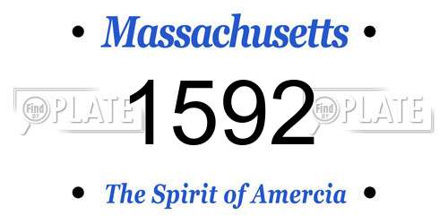 1592 Massachusetts License Plate