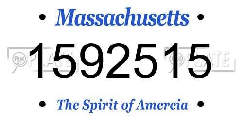 1592515 Massachusetts License Plate