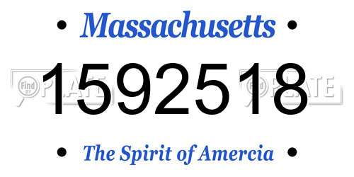1592518 Massachusetts License Plate