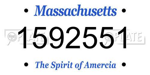 1592551 Massachusetts License Plate