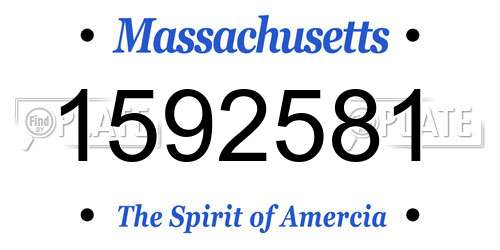 1592581 Massachusetts License Plate