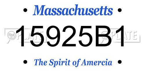 15925B1 Massachusetts License Plate