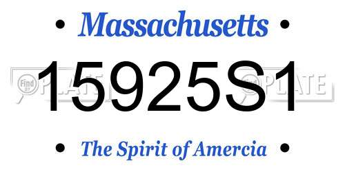 15925S1 Massachusetts License Plate