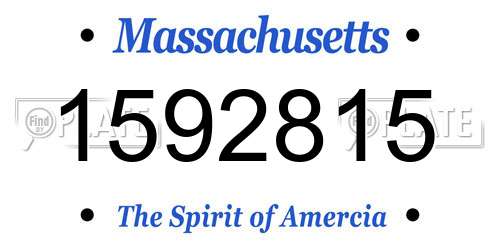 1592815 Massachusetts License Plate