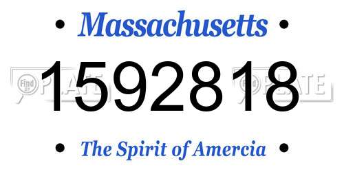 1592818 Massachusetts License Plate