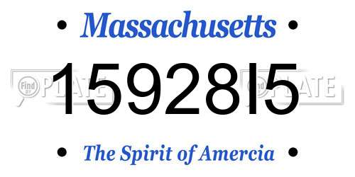 15928I5 Massachusetts License Plate