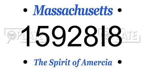 15928I8 Massachusetts License Plate