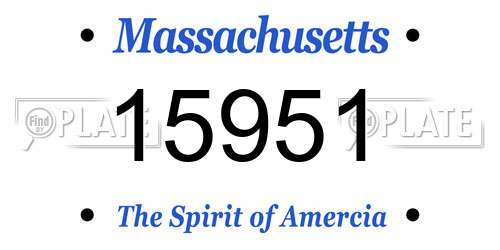 15951 Massachusetts License Plate