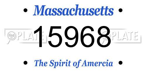 15968 Massachusetts License Plate