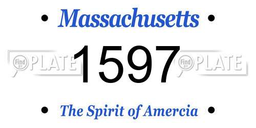 1597 Massachusetts License Plate