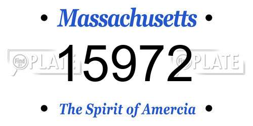 15972 Massachusetts License Plate