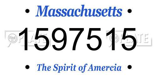 1597515 Massachusetts License Plate