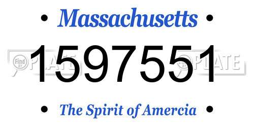 1597551 Massachusetts License Plate