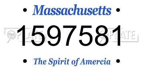 1597581 Massachusetts License Plate