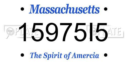 15975I5 Massachusetts License Plate