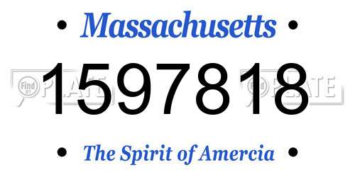 1597818 Massachusetts License Plate