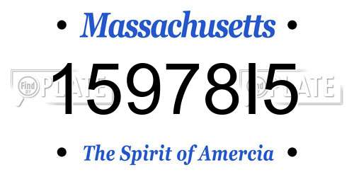 15978I5 Massachusetts License Plate