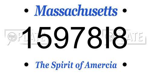 15978I8 Massachusetts License Plate